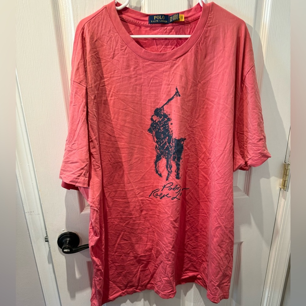 Polo by Ralph Lauren Men’s Coral Graphic Polo Pony T-Shirt 3XB